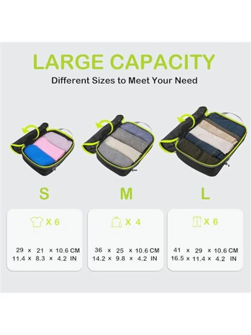 Compression Packing Cubes Travel Luggage Organizer Bags Carry On Suitcase Set